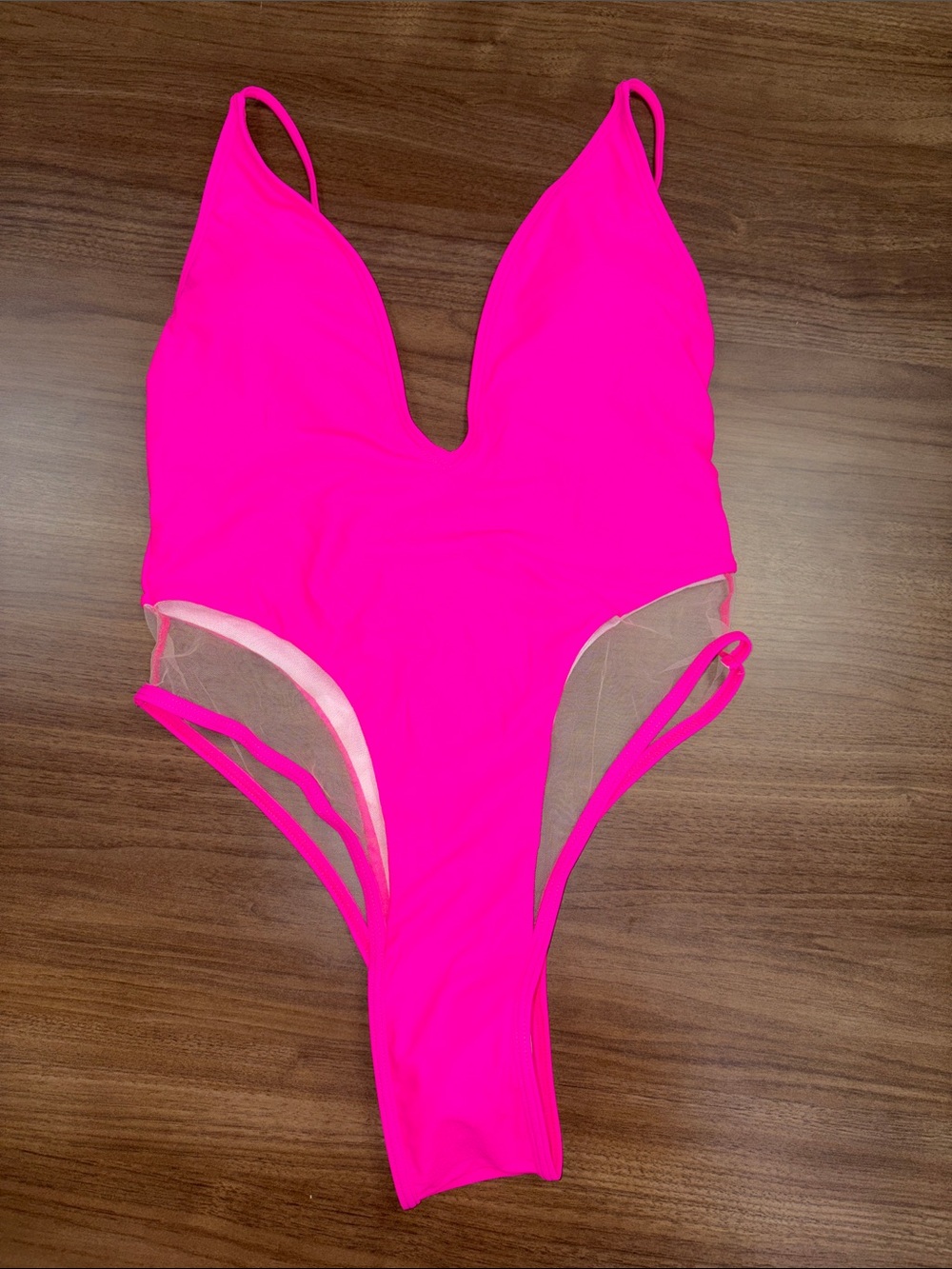 Women Neon Pink One-Piece Swimsuit